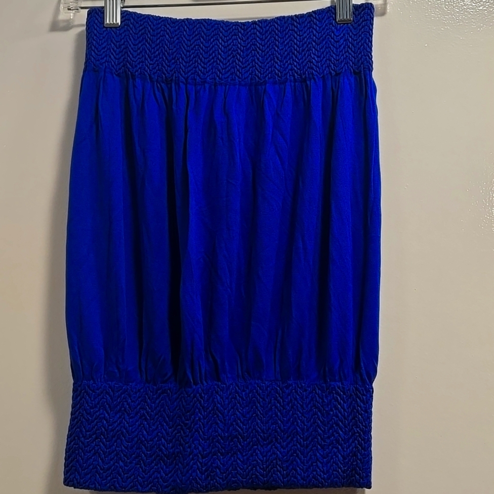 Choice Strapless Smocked Blouson Style Tube Top Reflex Blue One Size Fits All